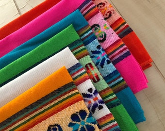 Mexican Napkins, Placemats, Assorted Colors, Fiesta Decor, Woven, Boho Chic Linens, Tribal Kitchen, Wedding Decor