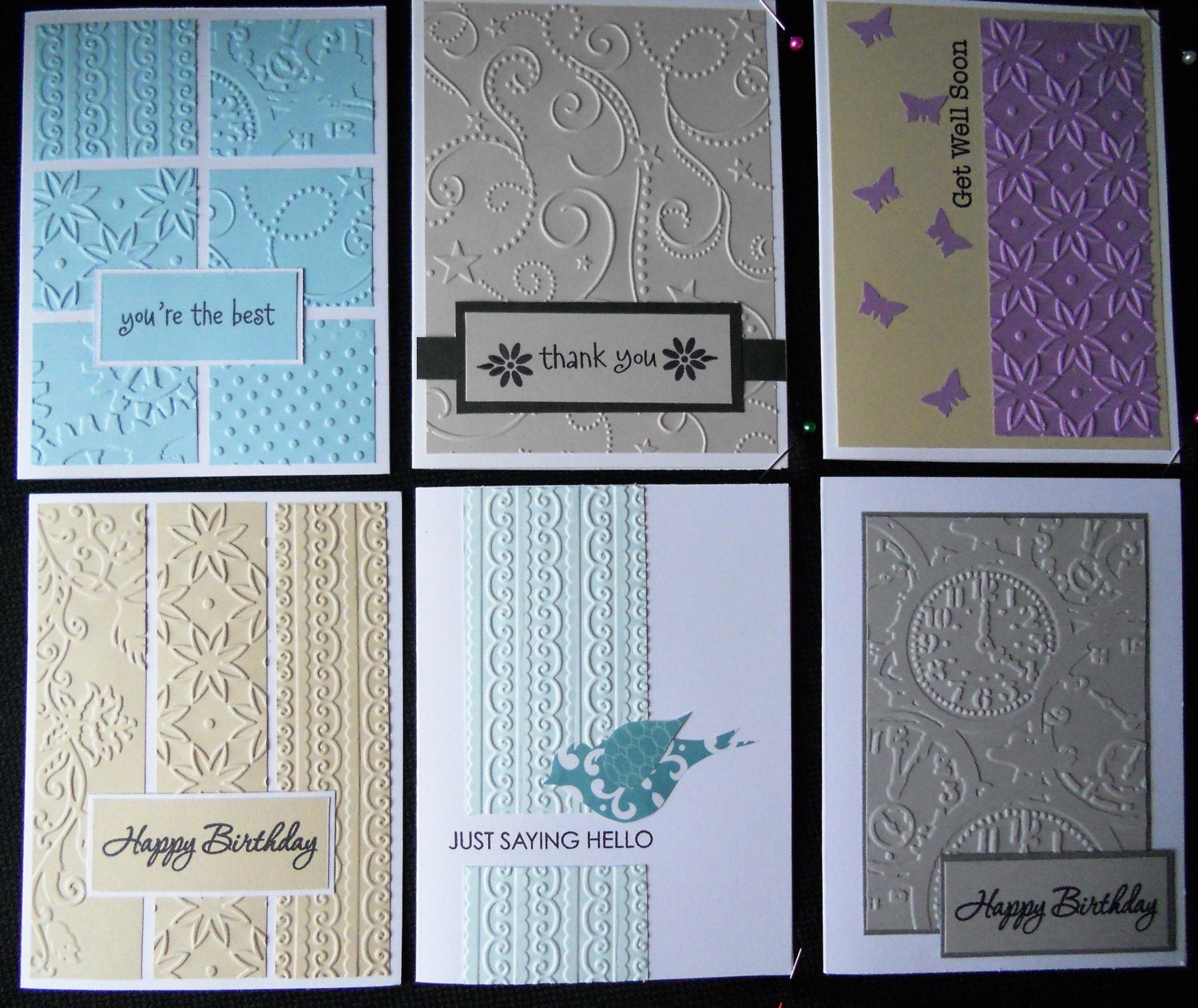 Handmade Assorted Embossed Card SetDecorated CardsGreeting