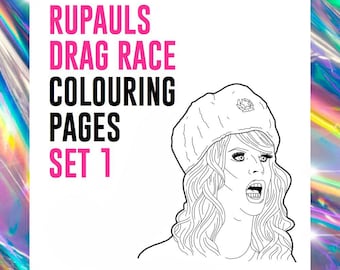 SET #1 - RuPaul's Drag Race Drag Queen Catchphrase Colouring Pages