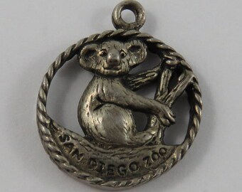 Koala Bear-World Famous San Diego Zoo Sterling Silver Vintage Charm For Bracelet