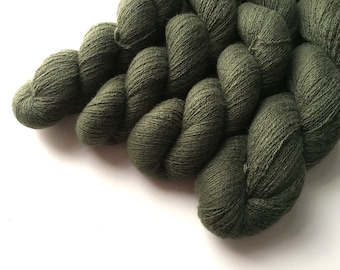 Reclaimed Lace Yarn - Cashmere - Dark Army Green