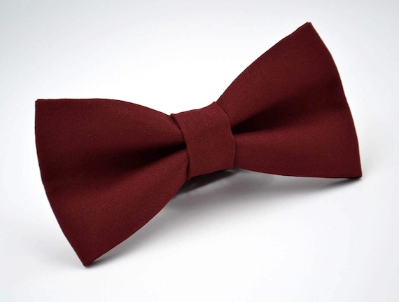 Mens Bowtie in Maroon Suiting Material Burgundy Bow Tie