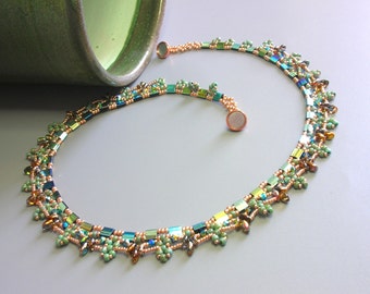 Tutorial - Tropical Island Necklace - Tila and Superduo beading tutorial