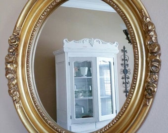 Vintage Mirror Vintage Gold Mirror Oval Mirror Gold Mirror Gold Ornate Mirror Ornate Mirror Vintage Home Decor Wedding Decor