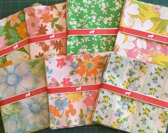 Vintage Sheet Fabric Squares - (20) 6.5 x 6.5 "