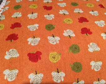 Heather Ross Kokka Far Far Away 2 Flowers Orange FQ