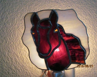 Horse head stained glass nightlight