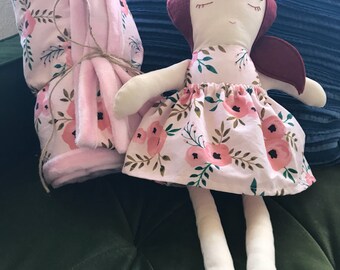 Fabric Plush Doll - Red Hair - Rag Doll - Heirloom Doll - Lookalike Doll - Girls Room Decor - Birthday Gift - Baby Gift - Dress Up Doll
