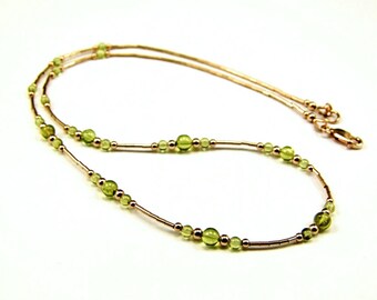 Gorgeous Peridot Gold-Filled Necklace - N850