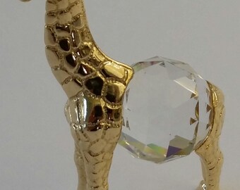 Giraffe Figurine Handcrafted By Bjcrystalgifts Using Swarovski Crystal