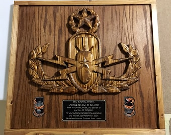 Master, EOD, Badge, Explosive Ordnance Disposal, 3D, Military Plaque, PCS, Retirement, Man Cave