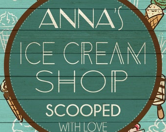 Custom Ice Cream Shop Sign Digital Download