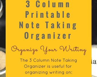 3 Column Note Taking Organizer
