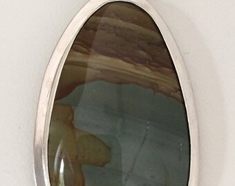 Picture Jasper in Sterling Silver Pendant