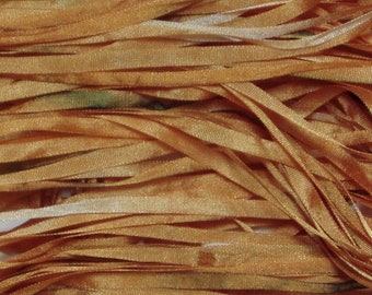 Copper Hand Dyed Silk Ribbon