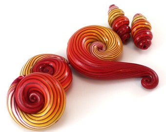 Round beads for birthday, necklace jewelry making, Valentines gift for friends men women polymer clay Christmas stocking stuffer ideas