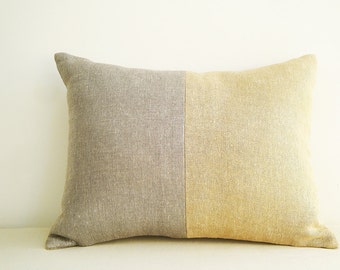 Silver Gold Metallic Pillow Cover , Lumbar , Holiday Decor , Shimmer Pillow , Decorative Pillow , Throw Pillow , Cushion Cover