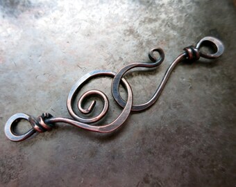 Hammered Copper Clasp, Handmade Hook Clasp, Choice of Patina Finishes, Made to Order in 1 to 2 Weeks
