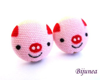 Pig earrings - Black pig stud earrings - Animal earrings - Pig studs - Pig post earrings - Pig posts sf1135
