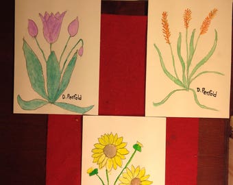 Hand painted greeting cards