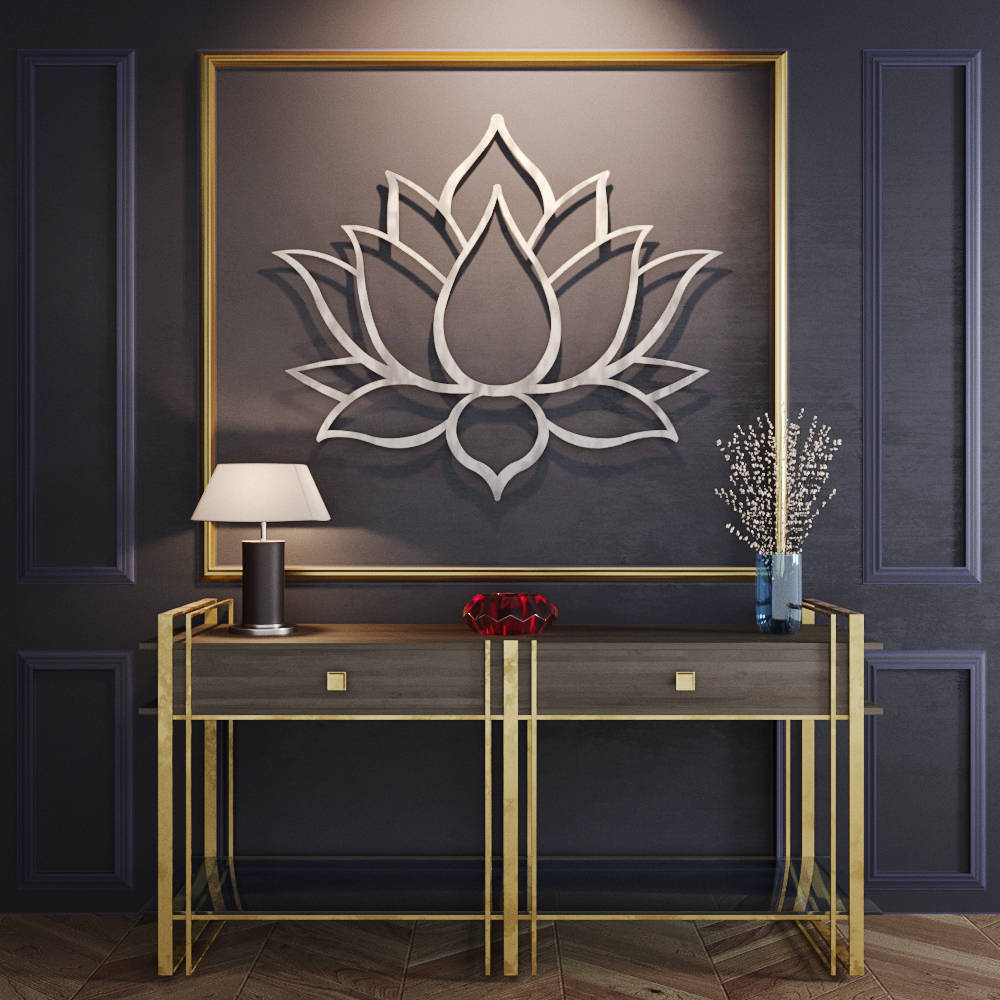 Large Lotus Flower Metal Wall Art Metal Flower Wall Art