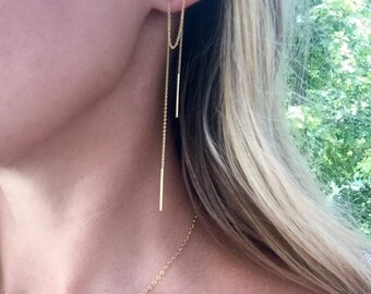 8" Snake Threader. Available in 14K Yellow, Rose (solid or Gold-filled) or Sterling Silver.