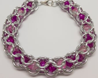 Breast Cancer Awareness Beaded Capture Bracelet