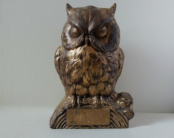 Vintage Owl Bank // Be Wise Owl Bank // Ceramic Owl Bank // Vintage Boho Decor