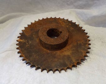 Metal Gear, Large Heavy Cog or Sprocket, Rusty Factory Industrial Salvage