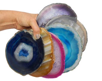 Agate Slices Size 6 or 7 Extra Large Agateslice Choose your size, Quantity and Color - Agate Mosaics Crafts Agate Coasters WCP