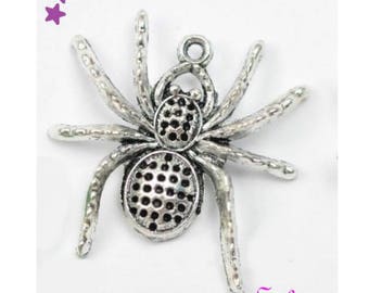 1 large spider 25 x 25 mm 3D sterling silver