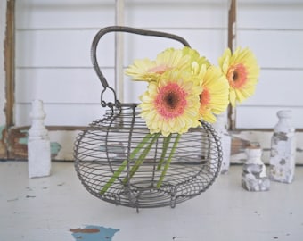 Vintage French Wire Egg Basket