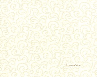 Cream Swirl Fabric, 3 Sisters Favorites Moda 3732 11 China White, Cream Blender Quilt Fabric, Cotton