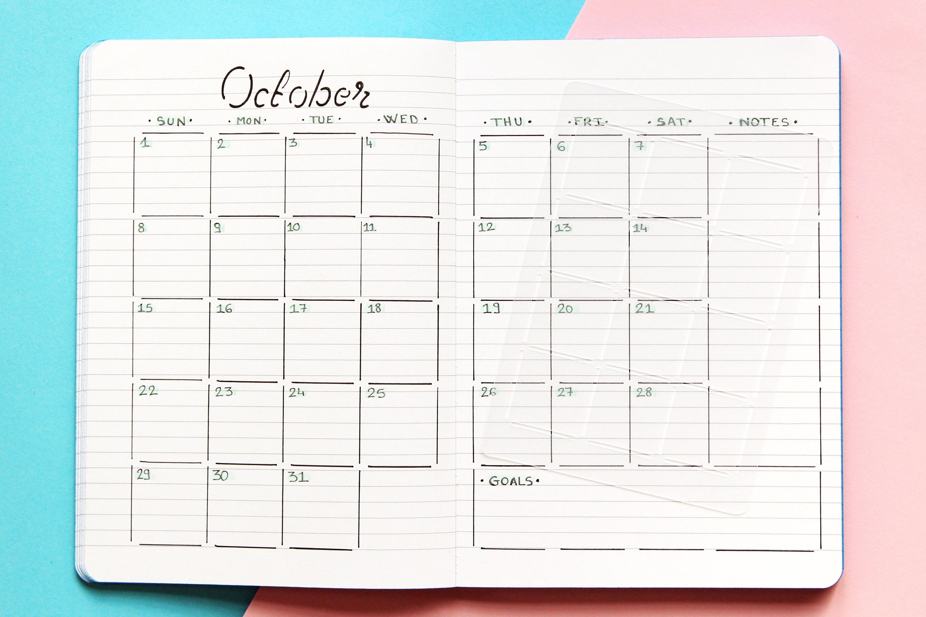 monthly overview stencil bullet journal stencil calendar