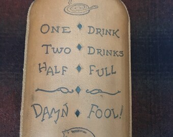 Vintage leather-covered glass flask