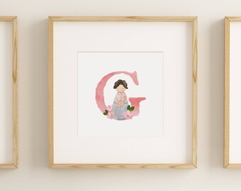 Custom Saint, Letter, Color 8"x 8" Square Print