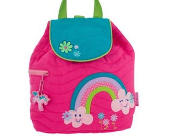 Personnalisé Stephen Joseph bambin matelassé arc-en-sac à dos, monogramme enfants sac à dos, sac à dos pour enfants d’âge préscolaire sac à dos