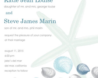 Printable Seashell Wedding Invitation