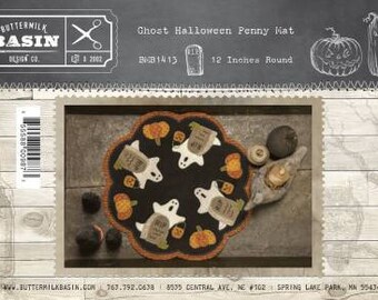 Halloween Ghost Wool Applique Pattern 12" from Buttermilk Basin - Penny Rug or Table Mat