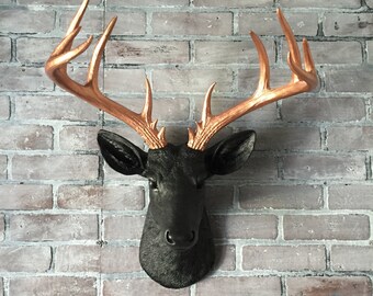 ANY COLOR XL Deer Head Wall Mount // Faux Taxidermy // Fake Animal Head // Antler // Woodland // Stag // Nursery // Rustic Wedding Decor