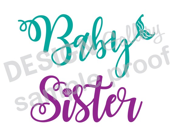 Baby Sister JPG & SVG DXF cut file Printable Digital