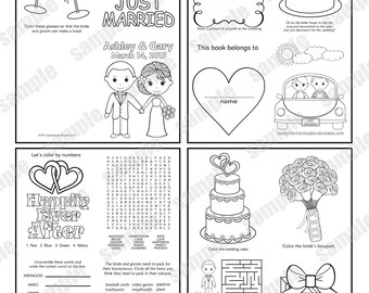Printable Personalized Wedding coloring activity book Favor Printable Personalized Wedding coloring activity book Favor