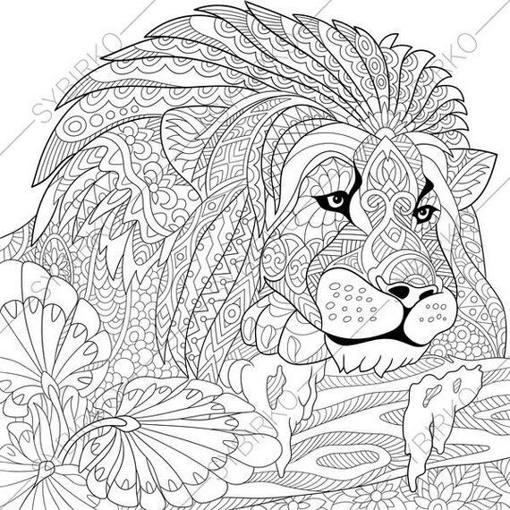 Download Lion. Leo. 2 Coloring Pages. Animal coloring book pages for