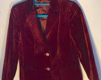 Vintage velvet blazer in rust