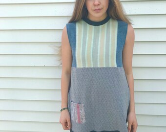 Eco Tank Tunic size M/L , mock neck tunic, hippy tunic, bright tunic dress,patchwork tunic, flow tunic, abstract tunic, funky tunic, Zasra