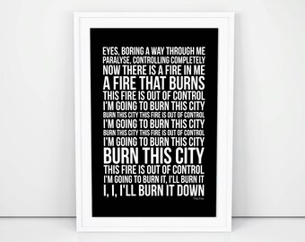 Franz Ferdinand This Fire Lyrics song print A4 A3 Size Poster Wall Artwork
