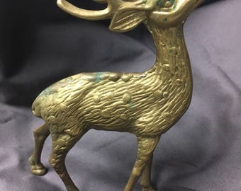 Vintage Brass Deer or Reindeer