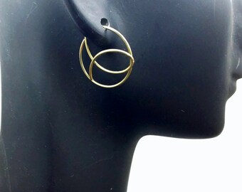 Niobium Hoops. small hoops. niobium earrings. Celtic knot earrings. minimalist earrings. niobium wire earrings. Modern hoop earrings