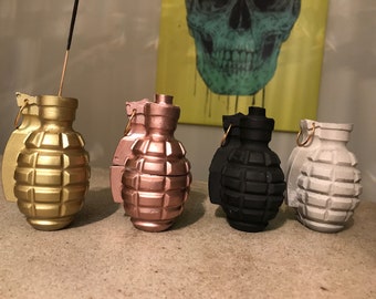 Concrete Grenade Incense Burner.