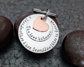 Mother's Day Gift for Grandma Grandma Keychain The Love Between A Grandmother And Her Granddaughter Is Forever Woman's Keychain